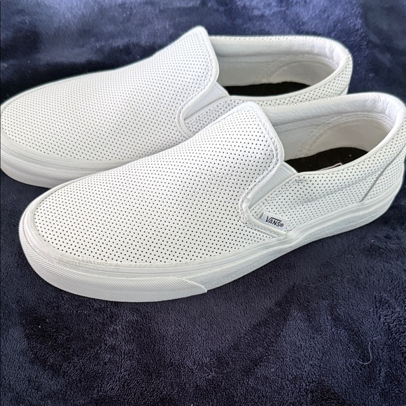 Vans Perforated White Slip-On Loafers 8 Women or 6.5 Men - Picture 1 of 1